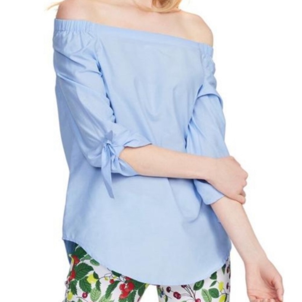 JMcLaughlin Natasha 3/4 Sleeve Off Shoulder Silk Blouse